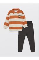 LC Waikiki Polo Neck Long Sleeve Baby Boy Sweatshirt and Tracksuit Bottom 2-Piece Set