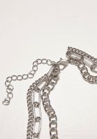 Necklace with layered chain - silver colors