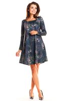 Awama Woman's Dress A246 Navy Blue