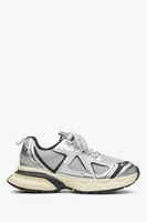 ES8: Srebrno-czarne sneakersy damskie na elastycznej platformie ES 8