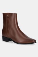 Kožené členkové topánky Tommy Hilfiger TH LEATHER POINTY ZIP BOOTIE