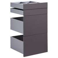 Hom`in SADA ZÁSUVEK, vysoce lesklá antracitová, 45,3/83/46,8 cm