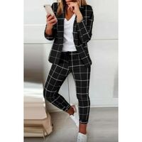 Elegantno Odjelo Estrena, Crno -Karirano