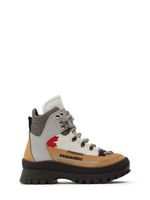 Logo Print Leather Hiking Boots