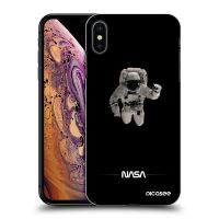 Silikónový čierny obal pre Apple iPhone XS Max - Astronaut Minimal