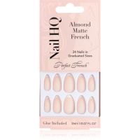 Nail HQ Almond Matte French накладні нігті з клеєм 24 кс