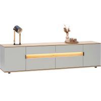 Dieter Knoll NÍZKA KOMODA, sukový dub, farba duba, svetlosivá, 225,6/54,2/48 cm