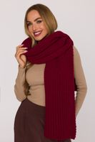 Made Of Emotion Woman's Long scarf made of soft, ribbed-knit yarn - maroon