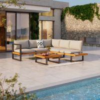 Ambia Garden TERASOVÁ SEDACIA SÚPRAVA drevo, kov, textil