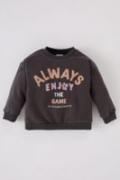 DEFACTO Baby Girl Crew Neck Printed Sweatshirt