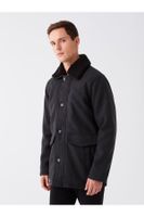 LC Waikiki Slim Fit Shirt Collar Men's Cashmere Coat