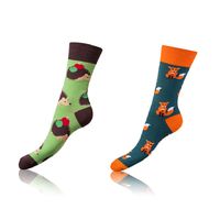 Bellinda 
CRAZY SOCKS 2x - Cheerful Socks 2 Pairs - Orange - Light Green