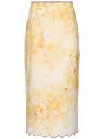 Crush Printed Linen Midi Skirt