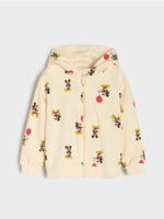 Sinsay - Rozpinana bluza z kapturem Mickey Mouse - kremowy