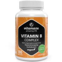 Vitamin B Komplex hochdosiert & vegan, 180 Tabletten für 6 Monate, B1, B2, B3, B5, B6, B7, B9, B12 Vitamine in einer Tablette, Made in DE | Sensilab