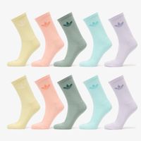 Κάλτσες adidas Trefoil Crew Socks 10-Pack Silver Green/ Glow Pink/ Semi Flash Aqua XS