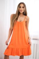 Dress with thin straps dark apricot