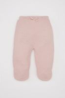 DEFACTO Baby Girl Basic Plain Knitted Trousers with Elastic Waistband and Booties