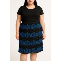 Plus Size Midirock, Schwarz