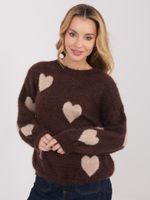 Brązowy sweter z motywem serca