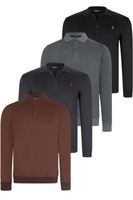 SET OF FOUR V4007 DEWBERRY MEN'S SWEATSHIRT-BLACK-NAVY-ANTHRACITE-BROWN