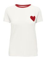 ONLY Majica 'ONLHEART'  tamno crvena / bijela