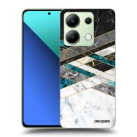 Silikónový čierny obal pre Xiaomi Redmi Note 13 5G - Black & White geometry