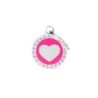 MF PINK GLAM HEART gravírovateľný prívesok 2,85x2,15 cm