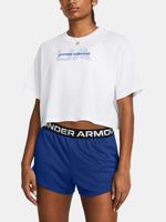 Under Armour UA Boxy Crop Branded SS Tricou Alb