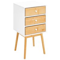 Xora NOČNÝ STOLÍK, borovica, prírodná farba, biela, 40/76/40 cm