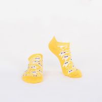 Men's yellow short socks with fairy lights