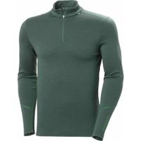 Helly Hansen LIFA MERINO MIDWEIGHT 1/2 ZIP Мъжка  тениска от мерино, тъмнозелено, размер