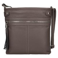 Női bőr crossbody kézitáska Italia Laura - sötétszürke