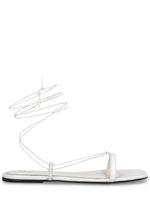 5mm Croc Embossed Leather Flat Sandals