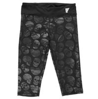 Damen 3/4 Hose (Leggings) IRON FIST - Athletic - Skulls - Black - BESCHÄDIGT L