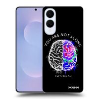 Silikónový čierny obal pre Samsung Galaxy S25 Edge 5G - Brain - White