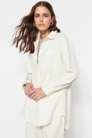 Trendyol Light Beige Woven Cotton Shirt-Pants Suit