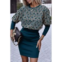Elegantna Mini Haljina S Uzorkom Lenta, Petrol