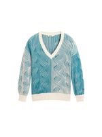 Desigual Pulover  plava / vuneno bijela