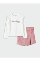 LC Waikiki Crew Neck Girl's T-Shirt and Shorts Skirt