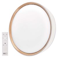 LED přisazené svítidlo ILVI, kruhové 30W, stmív. se změnou CCT, bílá+dřevo