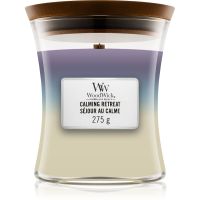 Woodwick Trilogy Calming Retreat ароматна свещ с дървен фитил 275 гр.