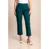 Plus Size 7/8 Baumwollhose, Grün