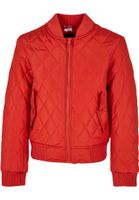 Girls' Diamond Quilt Nylon Jacket Huge Red