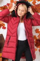 Z6759 DEWBERRY LADIES' COAT-PLAIN BURGUNDY