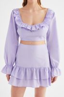 Trendyol Lilac Ruffle Szczegółowy zestaw dolnej góry