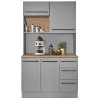 MID.YOU KREDENC, šedá, barvy dubu, 120/211/60 cm