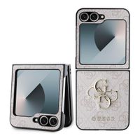 GUESS 4G kovinski ovitek za Samsung Galaxy Z Flip7 FE 5G / Flip6 5G PINK