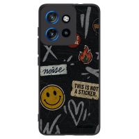 Silikónový čierny obal pre Motorola Edge 50 Neo - STICKERS x TAGS