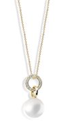 Cutie Jewellery Půvabný perlový přívěsek ze žlutého zlata se zirkony Z6303-3123-40-X-1